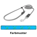 EASYLONG Hundeleine - L - 2,5m - blau mit grünen Stichen